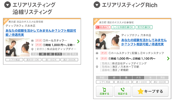 エリアリスティング