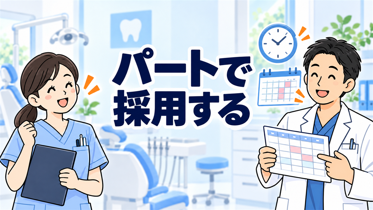 歯科衛生士のパート採用で子育て世代に選ばれる勤務条件づくりを表す歯科医院のアイキャッチ画像