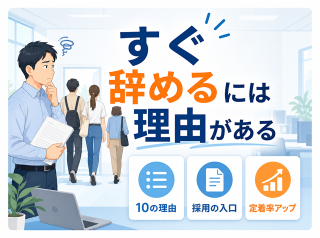 アルバイトがすぐ辞める理由10選と定着率を上げる方法を採用の入口と入社後の2層で解説するアイキャッチ画像