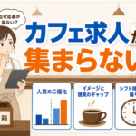 カフェのアルバイト求人で応募が集まらない理由と対策をカフェ業態に特化して解説するアイキャッチ画像