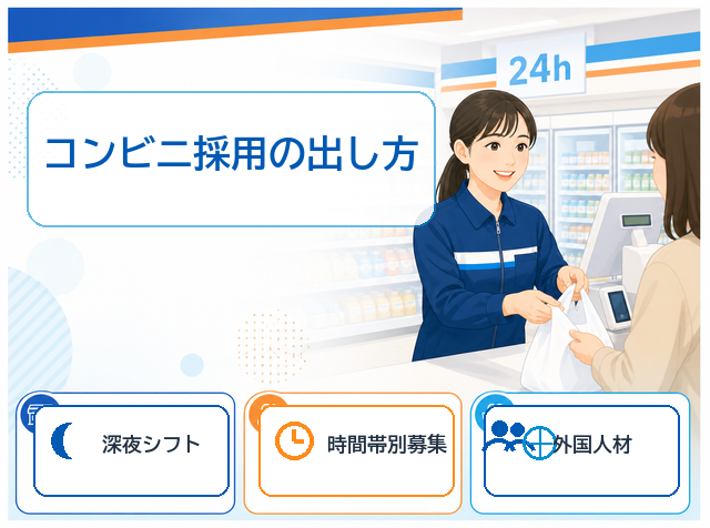 コンビニのアルバイト採用がうまくいかない理由と求人の出し方を解説するアイキャッチ画像