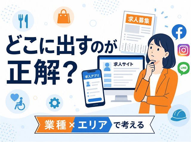 求人広告はどこに出すべきか業種別・エリア別に向いている媒体の組み合わせを解説するアイキャッチ画像