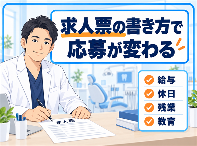 歯科衛生士の求人の書き方と応募につながる求人票のポイントを解説するアイキャッチ画像
